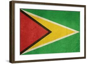 Grunge Sovereign State Flag Of Country Of Guyana In Official Colors-Speedfighter-Framed Art Print