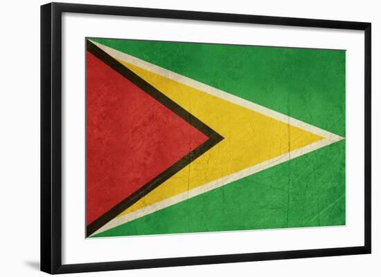 Grunge Sovereign State Flag Of Country Of Guyana In Official Colors-Speedfighter-Framed Art Print