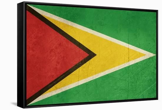 Grunge Sovereign State Flag Of Country Of Guyana In Official Colors-Speedfighter-Framed Stretched Canvas