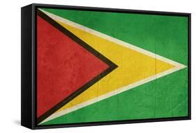 Grunge Sovereign State Flag Of Country Of Guyana In Official Colors-Speedfighter-Framed Stretched Canvas