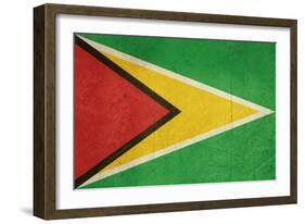 Grunge Sovereign State Flag Of Country Of Guyana In Official Colors-Speedfighter-Framed Art Print