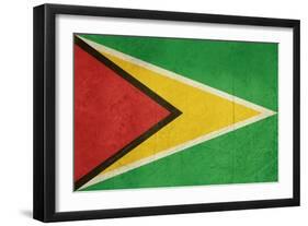 Grunge Sovereign State Flag Of Country Of Guyana In Official Colors-Speedfighter-Framed Art Print