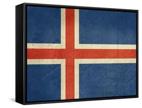 Grunge Sovereign State Flag Of Country Of Iceland In Official Colors-Speedfighter-Framed Stretched Canvas