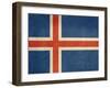 Grunge Sovereign State Flag Of Country Of Iceland In Official Colors-Speedfighter-Framed Art Print