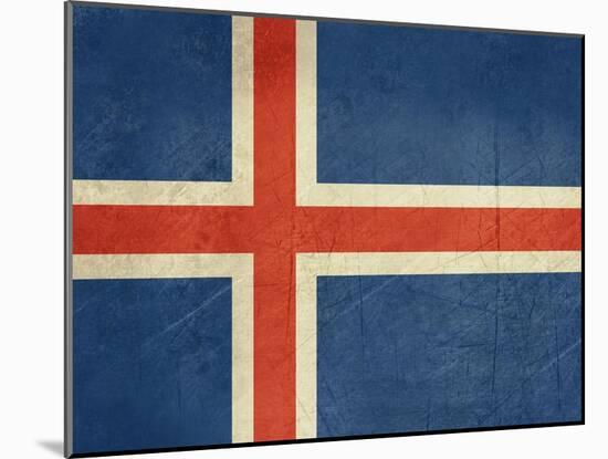 Grunge Sovereign State Flag Of Country Of Iceland In Official Colors-Speedfighter-Mounted Art Print