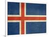 Grunge Sovereign State Flag Of Country Of Iceland In Official Colors-Speedfighter-Framed Art Print