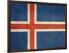 Grunge Sovereign State Flag Of Country Of Iceland In Official Colors-Speedfighter-Framed Art Print