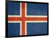Grunge Sovereign State Flag Of Country Of Iceland In Official Colors-Speedfighter-Framed Art Print