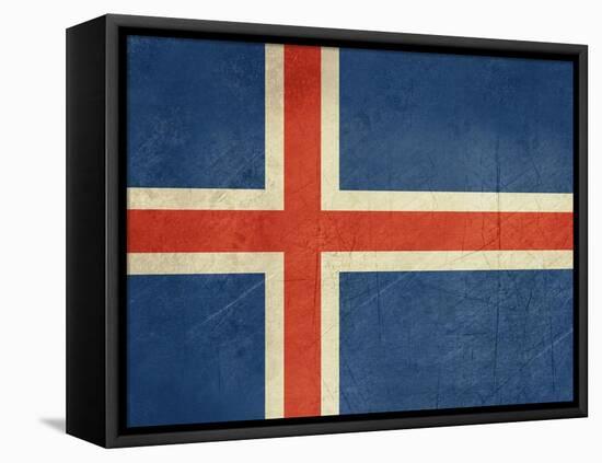 Grunge Sovereign State Flag Of Country Of Iceland In Official Colors-Speedfighter-Framed Stretched Canvas