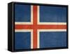 Grunge Sovereign State Flag Of Country Of Iceland In Official Colors-Speedfighter-Framed Stretched Canvas