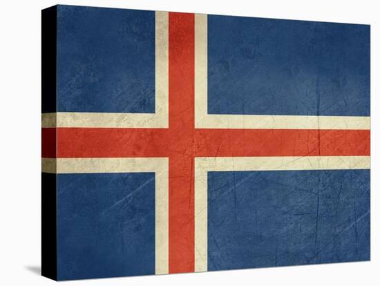 Grunge Sovereign State Flag Of Country Of Iceland In Official Colors-Speedfighter-Stretched Canvas