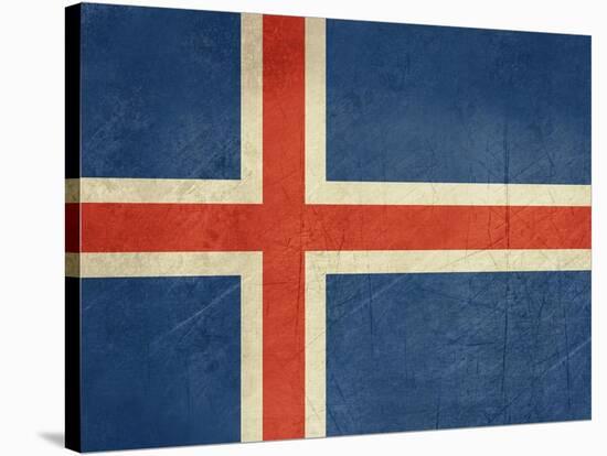 Grunge Sovereign State Flag Of Country Of Iceland In Official Colors-Speedfighter-Stretched Canvas