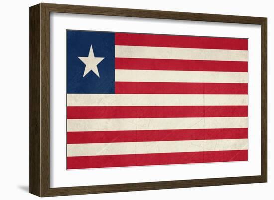 Grunge Sovereign State Flag Of Country Of Liberia In Official Colors-Speedfighter-Framed Premium Giclee Print