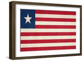 Grunge Sovereign State Flag Of Country Of Liberia In Official Colors-Speedfighter-Framed Premium Giclee Print