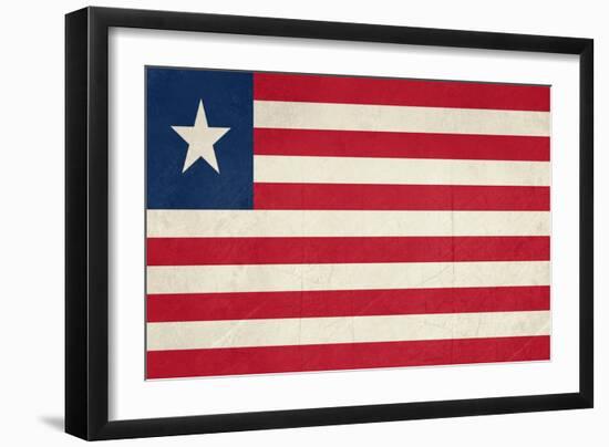 Grunge Sovereign State Flag Of Country Of Liberia In Official Colors-Speedfighter-Framed Premium Giclee Print