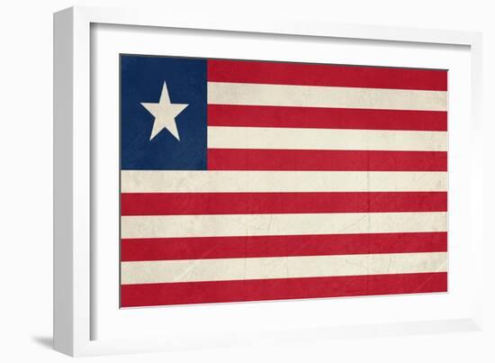 Grunge Sovereign State Flag Of Country Of Liberia In Official Colors-Speedfighter-Framed Premium Giclee Print