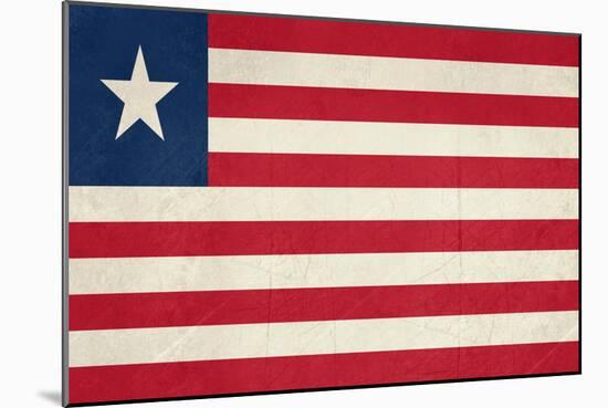 Grunge Sovereign State Flag Of Country Of Liberia In Official Colors-Speedfighter-Mounted Premium Giclee Print