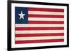 Grunge Sovereign State Flag Of Country Of Liberia In Official Colors-Speedfighter-Framed Art Print