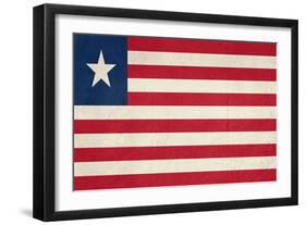 Grunge Sovereign State Flag Of Country Of Liberia In Official Colors-Speedfighter-Framed Art Print