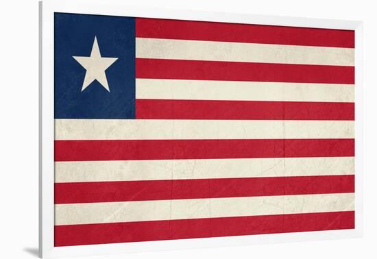 Grunge Sovereign State Flag Of Country Of Liberia In Official Colors-Speedfighter-Framed Art Print