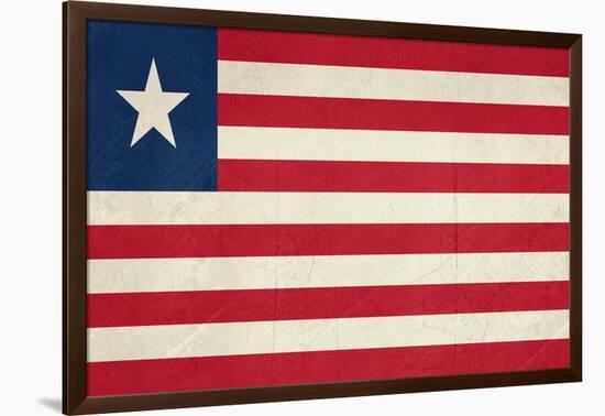 Grunge Sovereign State Flag Of Country Of Liberia In Official Colors-Speedfighter-Framed Art Print