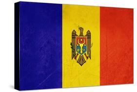 Grunge Sovereign State Flag Of Country Of Moldova In Official Colors-Speedfighter-Stretched Canvas