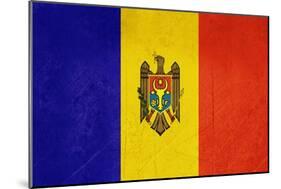 Grunge Sovereign State Flag Of Country Of Moldova In Official Colors-Speedfighter-Mounted Premium Giclee Print