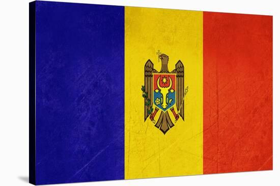 Grunge Sovereign State Flag Of Country Of Moldova In Official Colors-Speedfighter-Stretched Canvas