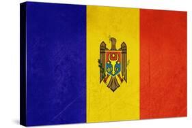 Grunge Sovereign State Flag Of Country Of Moldova In Official Colors-Speedfighter-Stretched Canvas