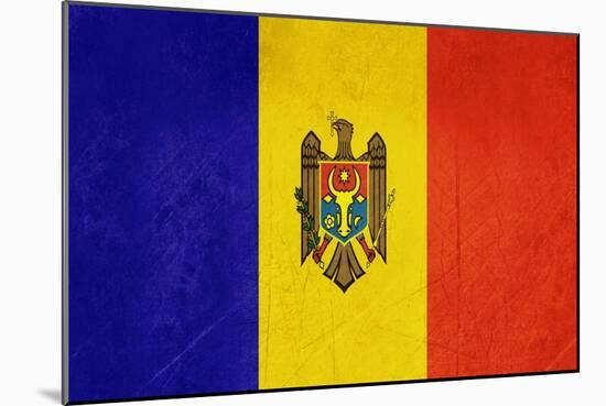 Grunge Sovereign State Flag Of Country Of Moldova In Official Colors-Speedfighter-Mounted Art Print