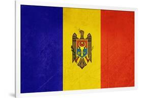 Grunge Sovereign State Flag Of Country Of Moldova In Official Colors-Speedfighter-Framed Art Print