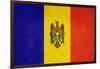 Grunge Sovereign State Flag Of Country Of Moldova In Official Colors-Speedfighter-Framed Art Print