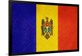 Grunge Sovereign State Flag Of Country Of Moldova In Official Colors-Speedfighter-Framed Art Print