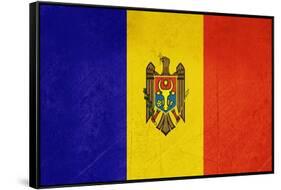 Grunge Sovereign State Flag Of Country Of Moldova In Official Colors-Speedfighter-Framed Stretched Canvas