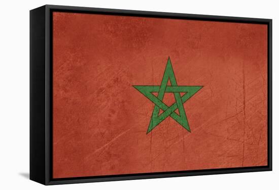 Grunge Sovereign State Flag Of Country Of Morocco In Official Colors-Speedfighter-Framed Stretched Canvas