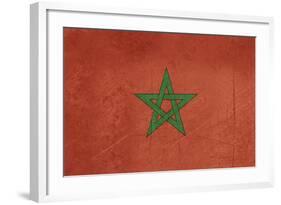 Grunge Sovereign State Flag Of Country Of Morocco In Official Colors-Speedfighter-Framed Art Print