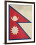 Grunge Sovereign State Flag Of Country Of Nepal In Official Colors-Speedfighter-Framed Art Print