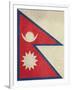 Grunge Sovereign State Flag Of Country Of Nepal In Official Colors-Speedfighter-Framed Art Print