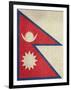 Grunge Sovereign State Flag Of Country Of Nepal In Official Colors-Speedfighter-Framed Art Print