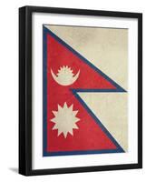 Grunge Sovereign State Flag Of Country Of Nepal In Official Colors-Speedfighter-Framed Art Print