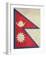 Grunge Sovereign State Flag Of Country Of Nepal In Official Colors-Speedfighter-Framed Art Print