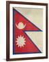 Grunge Sovereign State Flag Of Country Of Nepal In Official Colors-Speedfighter-Framed Art Print