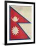 Grunge Sovereign State Flag Of Country Of Nepal In Official Colors-Speedfighter-Framed Art Print