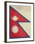 Grunge Sovereign State Flag Of Country Of Nepal In Official Colors-Speedfighter-Framed Art Print