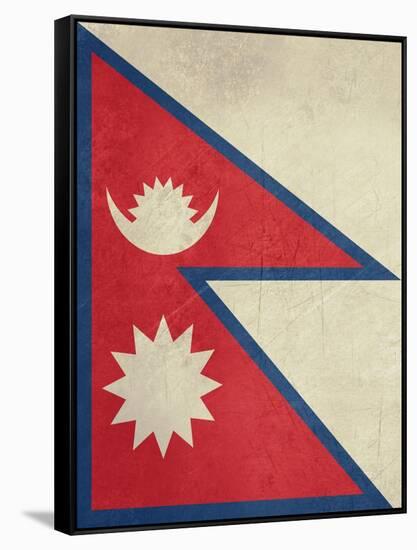 Grunge Sovereign State Flag Of Country Of Nepal In Official Colors-Speedfighter-Framed Stretched Canvas