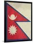 Grunge Sovereign State Flag Of Country Of Nepal In Official Colors-Speedfighter-Framed Art Print