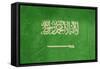Grunge Sovereign State Flag Of Country Of Saudi Arabia In Official Colors-Speedfighter-Framed Stretched Canvas