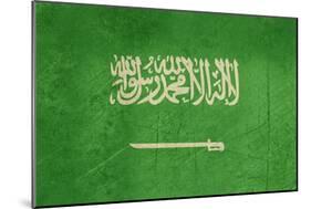Grunge Sovereign State Flag Of Country Of Saudi Arabia In Official Colors-Speedfighter-Mounted Art Print