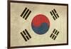 Grunge Sovereign State Flag Of Country Of South Korea In Official Colors-Speedfighter-Framed Art Print