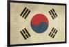 Grunge Sovereign State Flag Of Country Of South Korea In Official Colors-Speedfighter-Framed Art Print